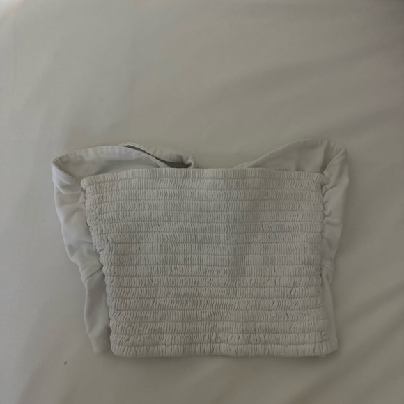 Aritzia white tube top with bow - Picture 3 of 4